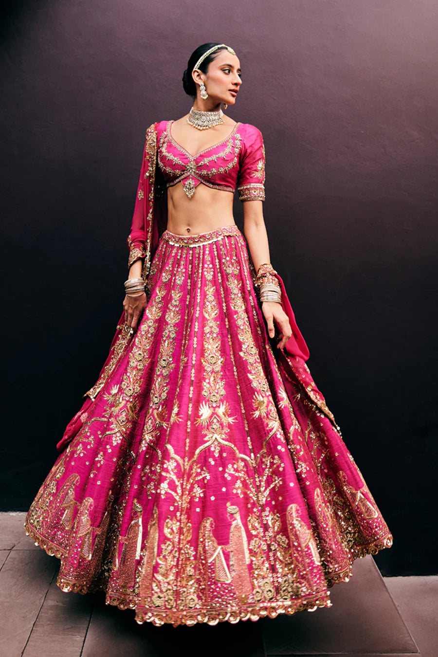 Pink Bridal Lehenga Set • Luxe